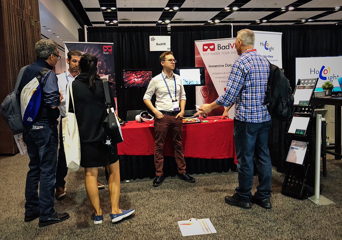 SuzanneBorders's tweet image. Hi there #AWE2019 👋🏽🎉 Hope everyone is having a great time at the event! Be sure to stop by @BadVR_Inc’s booth #527 to grab a demo of our immersive data experiences!! We are debuting #SeeSignal, our network environment on @magicleap headsets!! Come say hi!