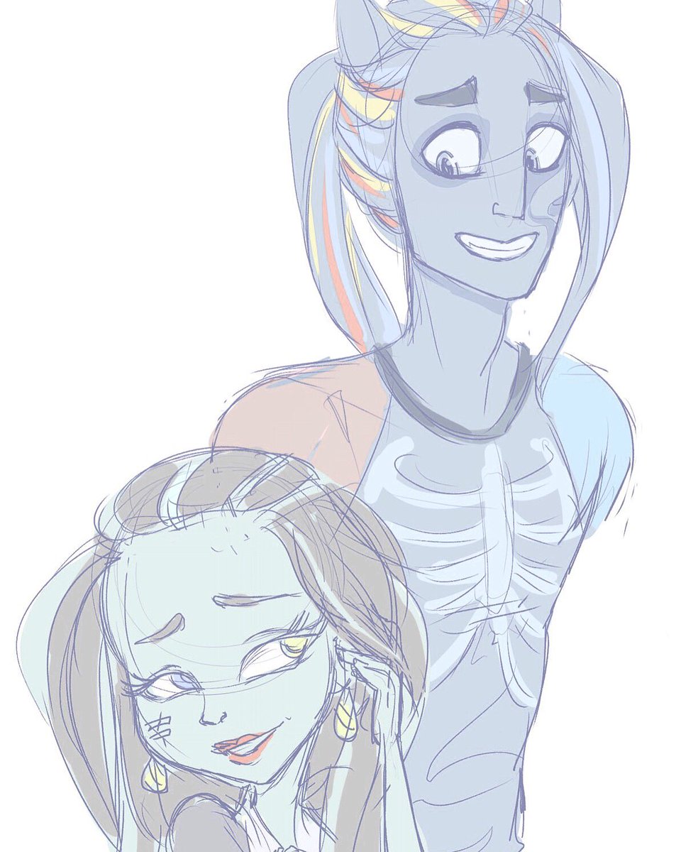 bucket_of_chum's tweet photo. While I am not being productive, have some old #monsterhigh art I did with #FrankieStein and #NeighthanRot https://t.co/WcwlOkcGmd
