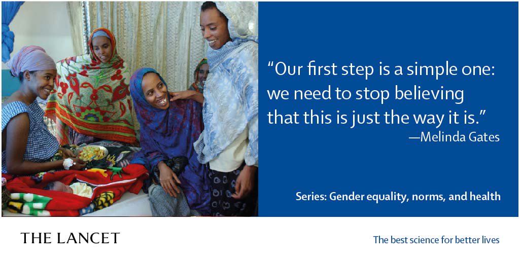TheLancet's tweet photo. “What these @TheLancet Series papers make clear is that there is almost no aspect of health and health care that isn’t affected by #gender norms” @melindagates @gatesfoundation #GenderNormsandHealth #WD2019 https://t.co/4hJykoHzwT https://t.co/U3WzI72hyn