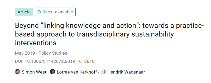 The theory of practice you never knew you had--or needed! Check out our latest paper, taking you 'beyond linking knowledge and action" researchgate.net/publication/33…