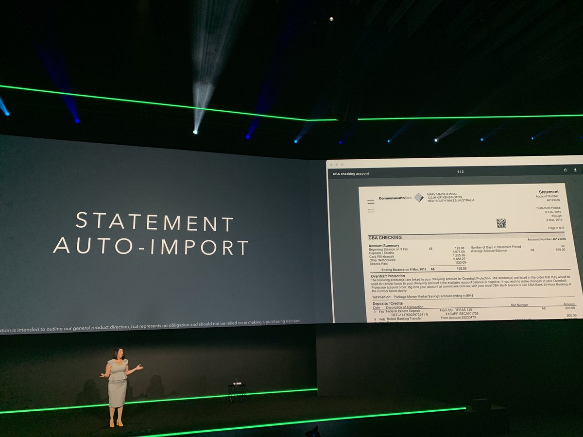Statement Auto Import drawing oooohs and aaahhs from the audience 💚  <a href="/QuickBooksAU/">QuickBooks Australia</a> #QBconnect