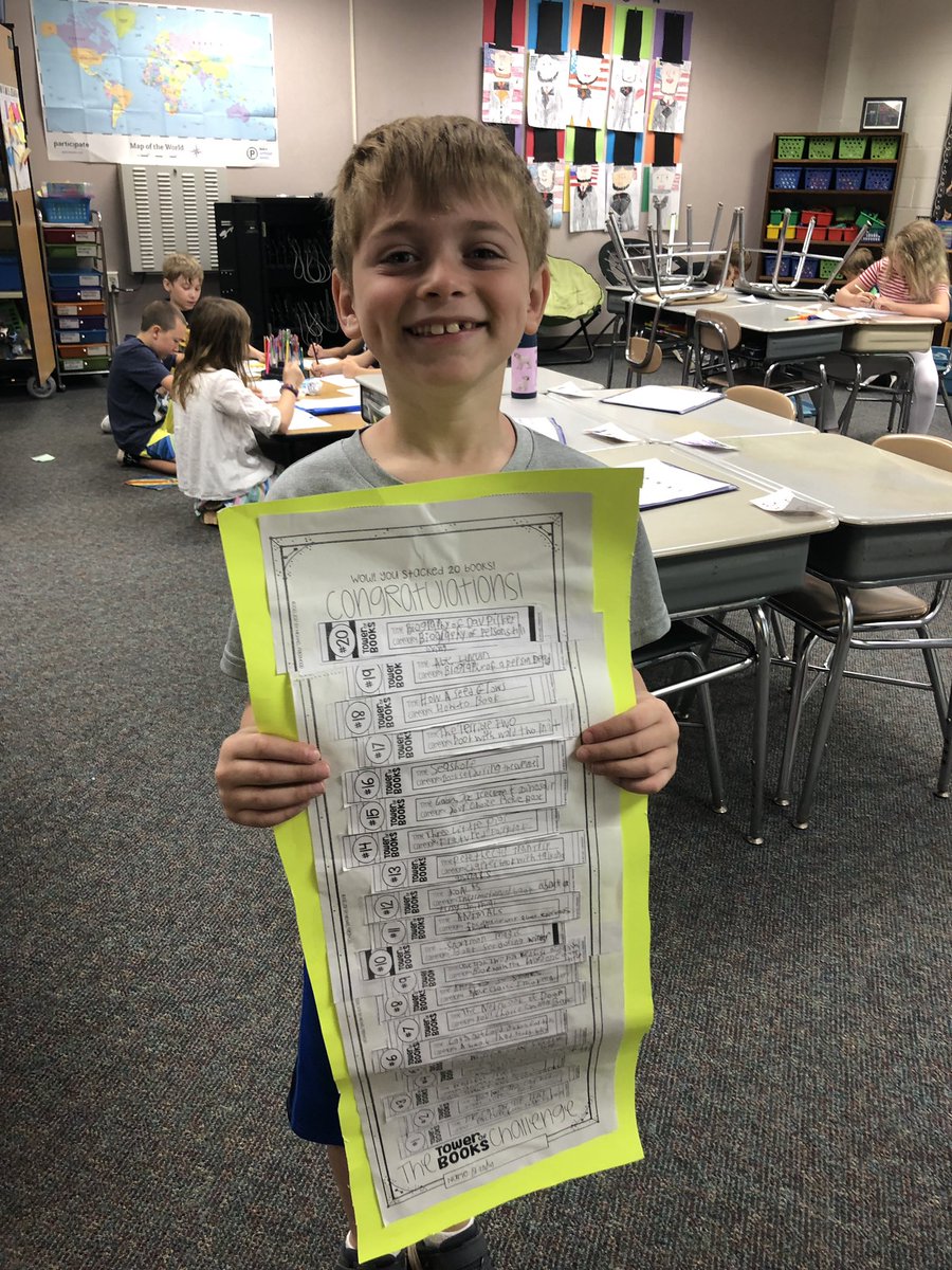 Another incredible owl completes his last TOB! #Towerofbooks <a href="/krbiles/">Kevin Biles</a> <a href="/PleasantUnionYR/">Pleasant Union Elem</a>