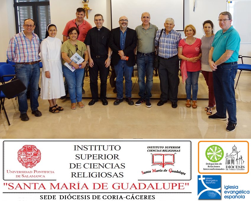 interconCoriaCC's tweet photo. Ayer jueves 30 de mayo, en @seminaricaceres, D. Mariano Arellano y D. Samuel Arnoso , pastores de la @IEE_es impartieron una instructiva y amena charla-coloquio a los alumnos del #ISCCRR , organizada por el propio Instituto Superior de Ciencias Religiosas y @interconCoriaCC https://t.co/jhiGGJWPbZ