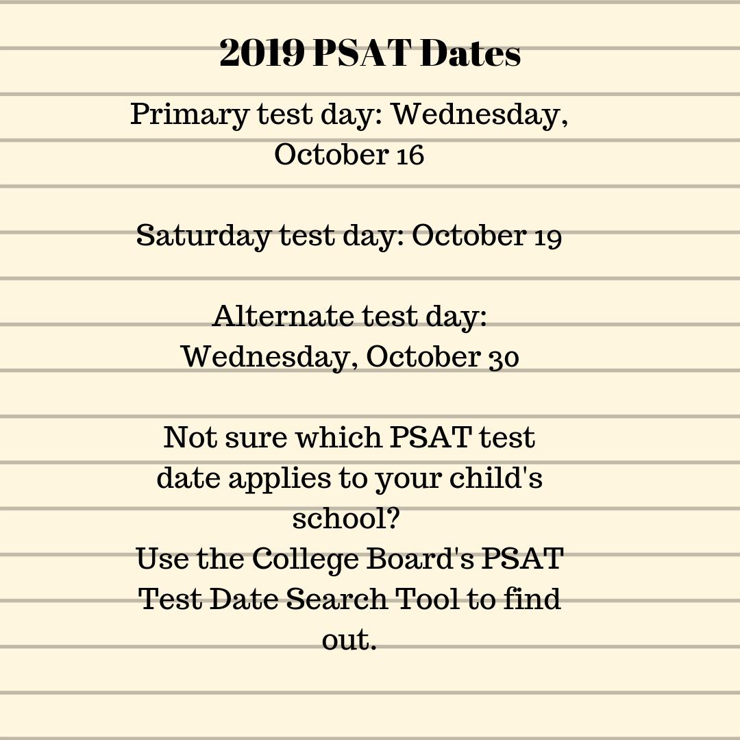 OutlierConsult's tweet photo. PSAT Dates for 2019-2020 school year. 

#beanoutlier #testprep #collegereadiness #psat #sat #act #asvab #grownandflown  #parentingteens https://t.co/pCyHq351LT