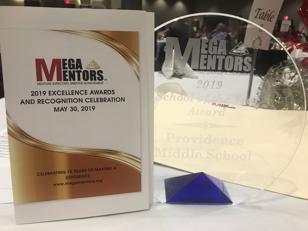 Sjudge24's tweet photo. Providence Middle School is the MEGA School of the Year!  Thank you for your continued support MEGA Mentors!! @amanda_voelker @MJRodney21 @JoelHigham @MegaMentors @PVMSRams @Sjudge24 https://t.co/qjqFqh2AIx