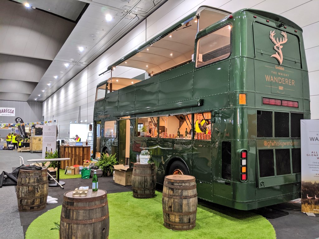 MrBlairHughes's tweet photo. Some absolutely outstanding event presentation around at the Good Food & Wine Show at @MCEC this weekend. Not sure if that's the same bus from CWC15 too but damn it looks good 👏 @GlenfiddichSMW. Good to see mates @younghenrys and Gage Roads/Matso's here too 🍺🤙 #GFWS https://t.co/paO5antbuy