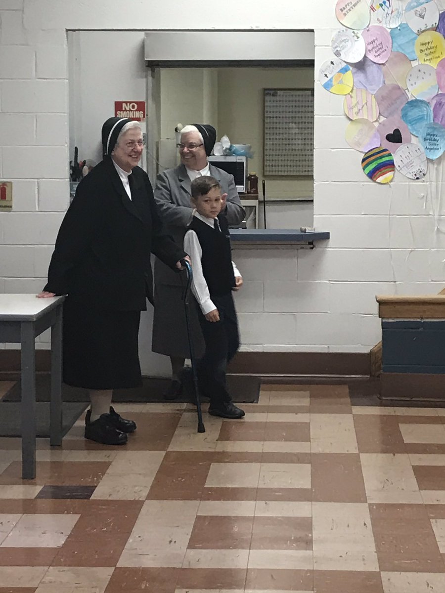 MsLaufenberg's tweet photo. Happy Birthday to Sister Angelia! 5th grade wishes you the best in your semi-retirement! #sjs #sjsisthebest #happybday #happyretirement https://t.co/xshO82BD2t