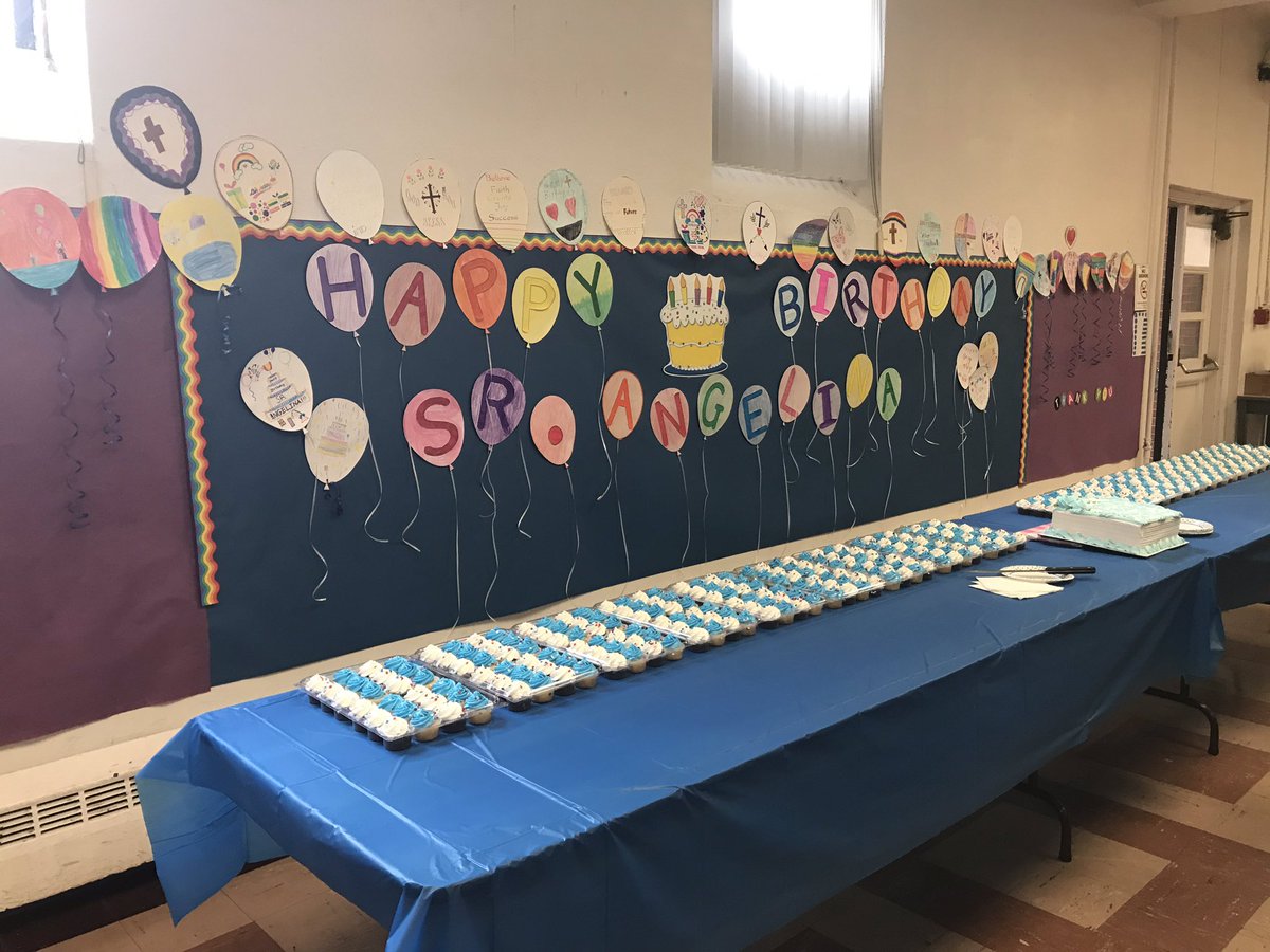 MsLaufenberg's tweet photo. Happy Birthday to Sister Angelia! 5th grade wishes you the best in your semi-retirement! #sjs #sjsisthebest #happybday #happyretirement https://t.co/xshO82BD2t