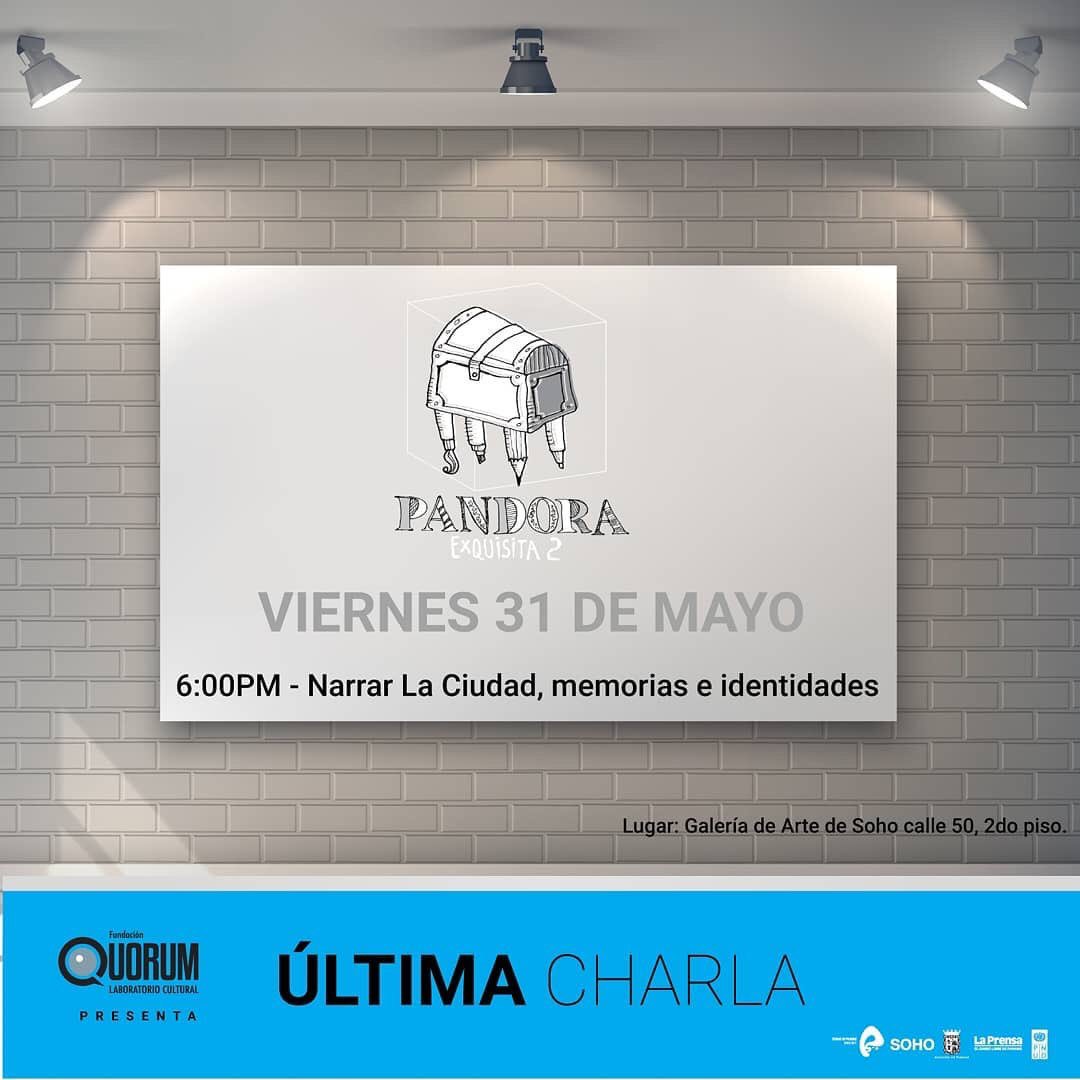 Ciudadpanama500's tweet photo. Mañana #QuorumLabCultural cierra Pandora Exquisita vol. 2 con su última charla.💔Nos vemos a las 6:00pm en la galería de arte del Soho Mall.🙌
Deja que la Ciudad te hable junto a:
📌ALINA TORRERO
Pandora Exquisita
📌BENJAMIN LIAO
@elartedelosdiablos
📌LUIS GUILLEN
@BienContao... https://t.co/Kf09cWxmc4