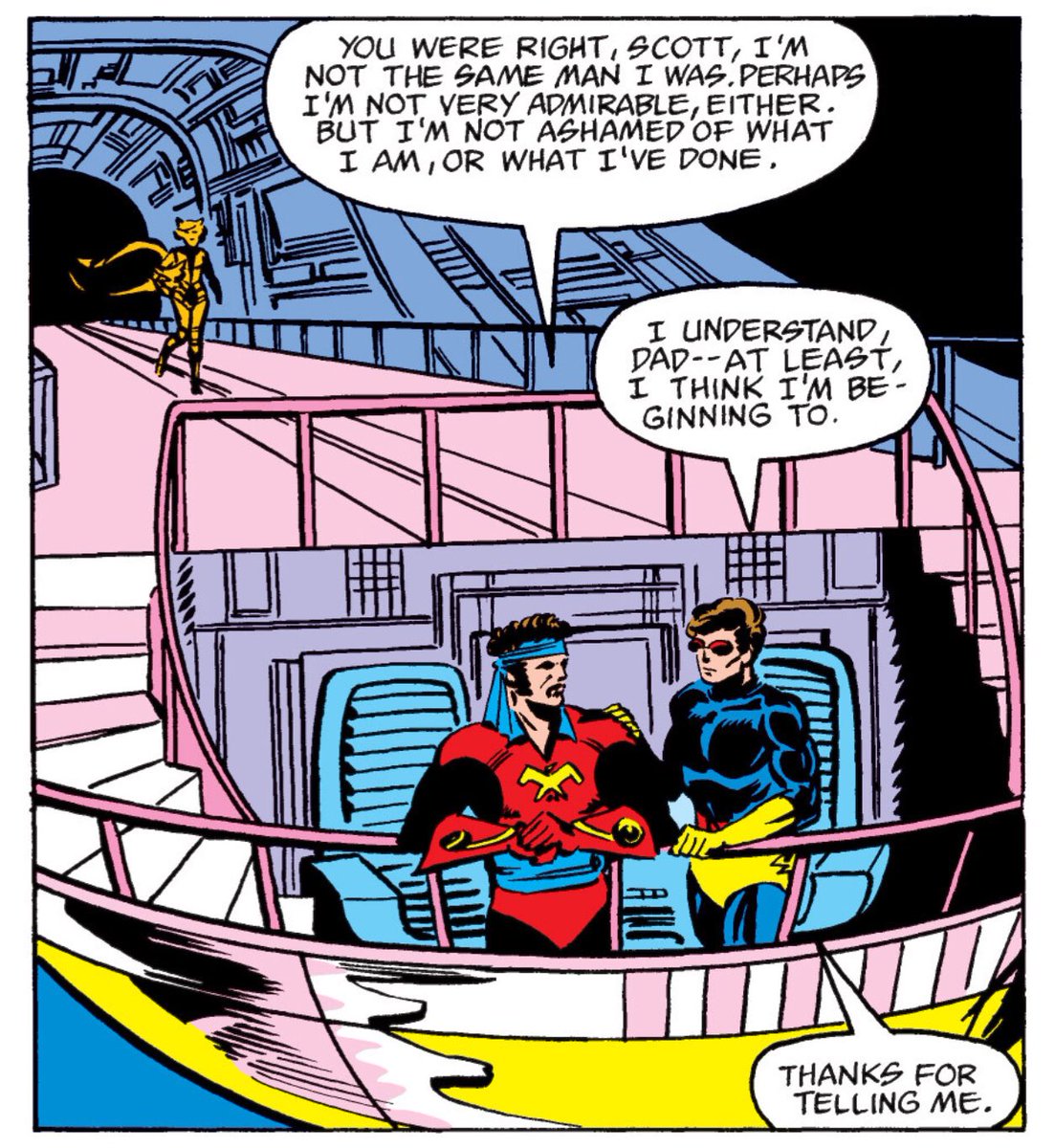 XMenJourney's tweet photo. ‘So all this time I thought mum blew up in a plane but she was actually stabbed by an alien slaver. Whaddya know?’

Bonus American version:’So all this time I thought MOM blew up in a plane but she was actually stabbed by an alien slaver. Whaddya know?’
#XMen #XMenJourney #Marvel https://t.co/Nr8NBk0aFF