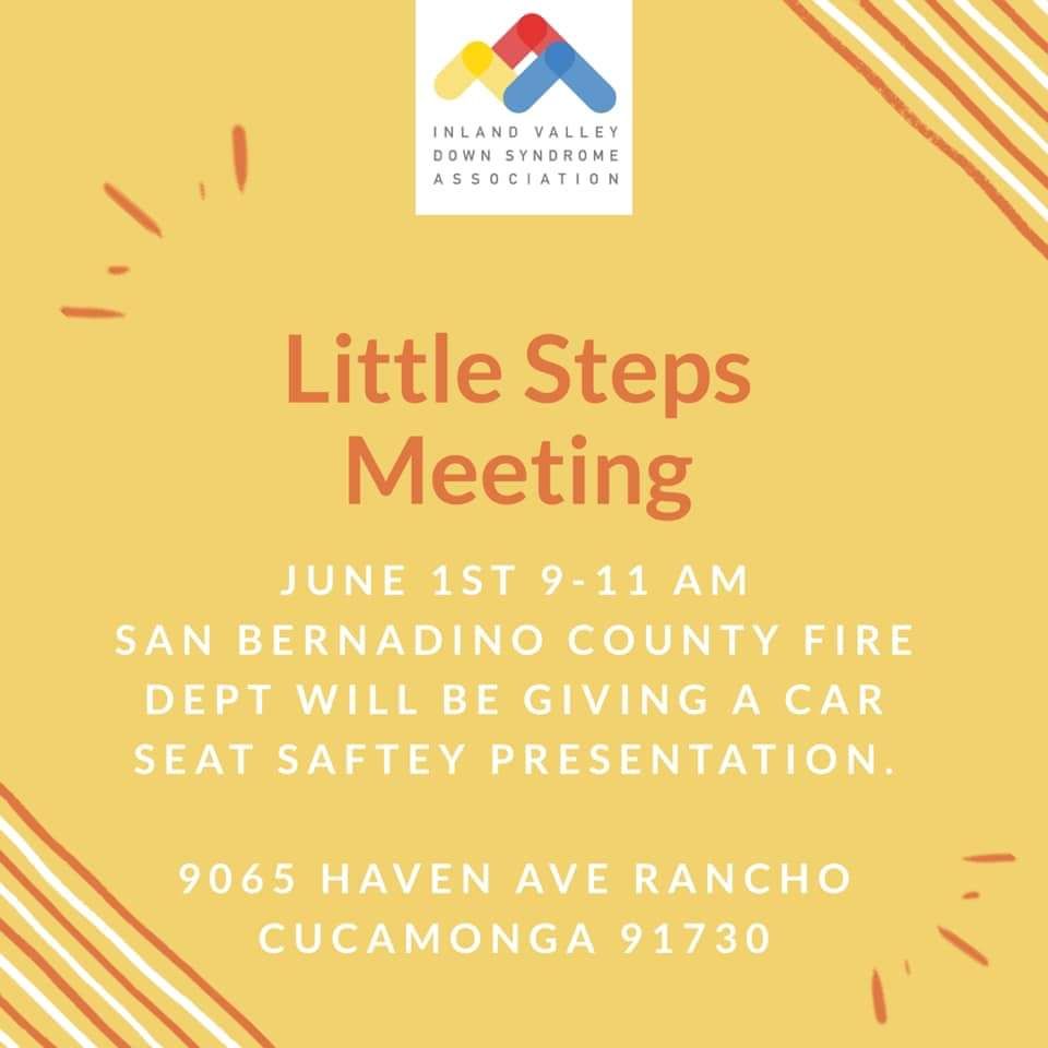 EarlyStartFRN's tweet photo. IVDSA Presents Little Steps a monthly support network for families of children with Down Syndrome ages 0-3. Saturday, June 1st 9 a.m. – 11 a.m. at the Creative Home Programs, 9065 Haven Ave, Ste. 100, Rancho Cucamonga, CA 91730. #IVDSA #ESFRN #littlesteps #Downsyndrome https://t.co/GlJiL87hii