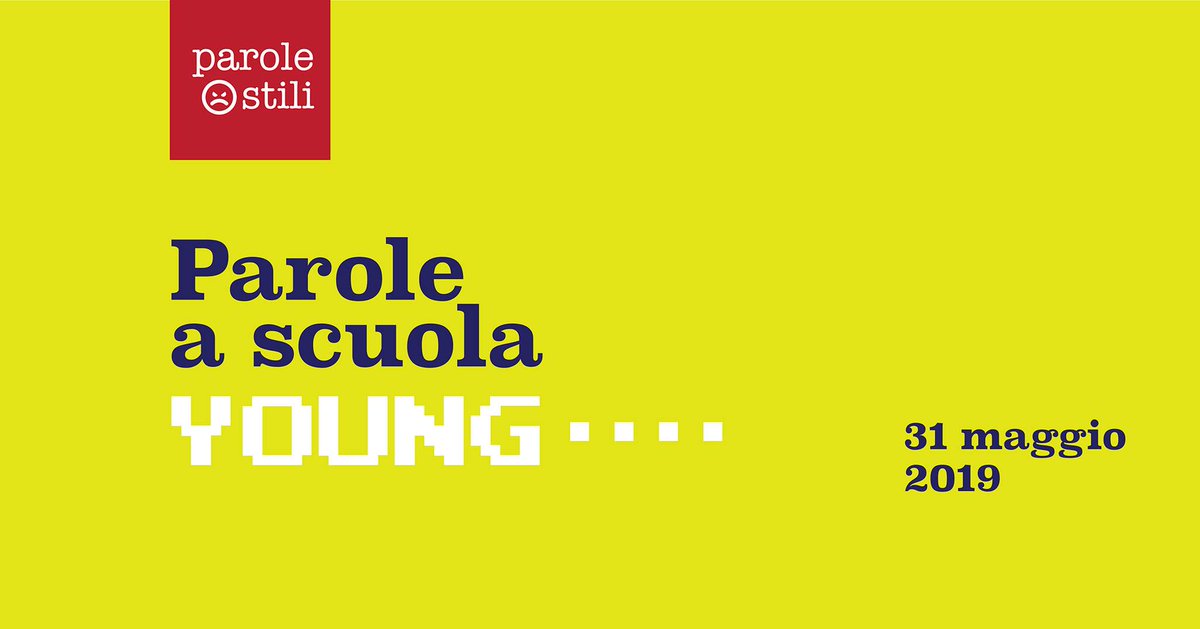 😎 | Oggi è il giorno di Parole a scuola Young!
Una speciale giornata didattica ai temi delle competenze digitali e i linguaggi ostili.

Saremo tantissimi: 
✔ 80.000 studenti  
✔ 2.300 insegnanti 

Sarà una bellissima festa del web! 💥

#paroleostili