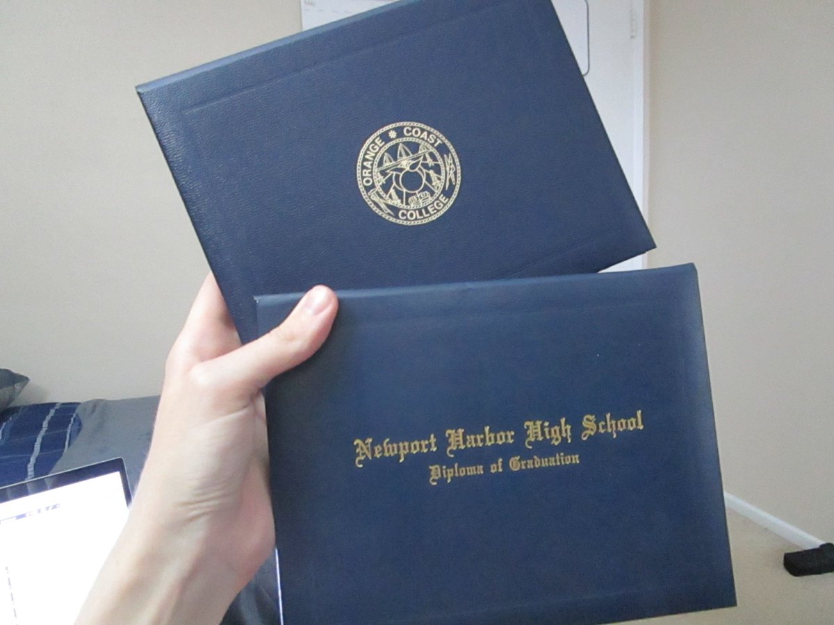 KenslowMatthew's tweet photo. And here is my A.S. in #Chemistry, #IGETC #GenEd Breadth, and #HighSchoolDiploma from 6 years ago next month. 
Thanks, @orangecoast. 
Now onto Vanguard for a Bachelor's in #Biochemistry 
#diploma @VanguardU #collegelife #gocoast #congratsgrad #graduation #coastgrad #occ https://t.co/VQhT8adynj