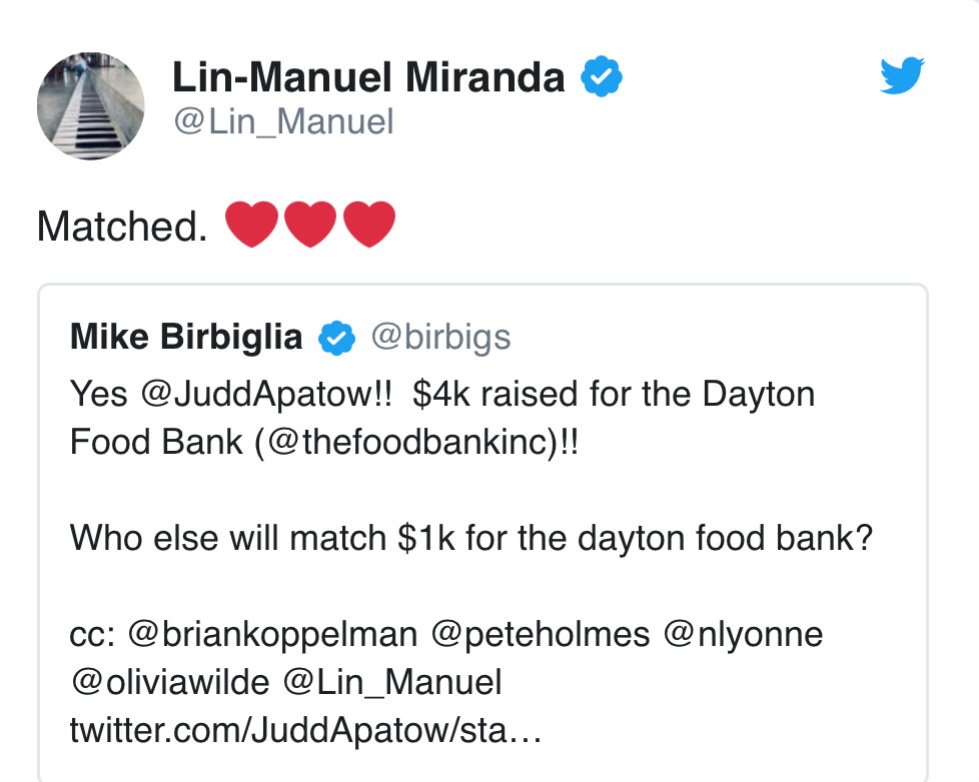 RTPTV_'s tweet photo. Thank you 🙏🏽  @jimmykimmel @RobLowe @RedHourBen @Lin_Manuel @birbigs @ZooeyDeschanel #Dayton #Trotwood #Ohio #TornadoRelief https://t.co/SW7nQetk4k