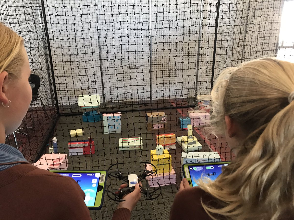 cathyoxley's tweet photo. @Anneticipation Girls from All Hallows’ School demonstrating how drones can be used to deliver supplies during a natural disaster #NESBRIS2019 https://t.co/AEEGloy1UT