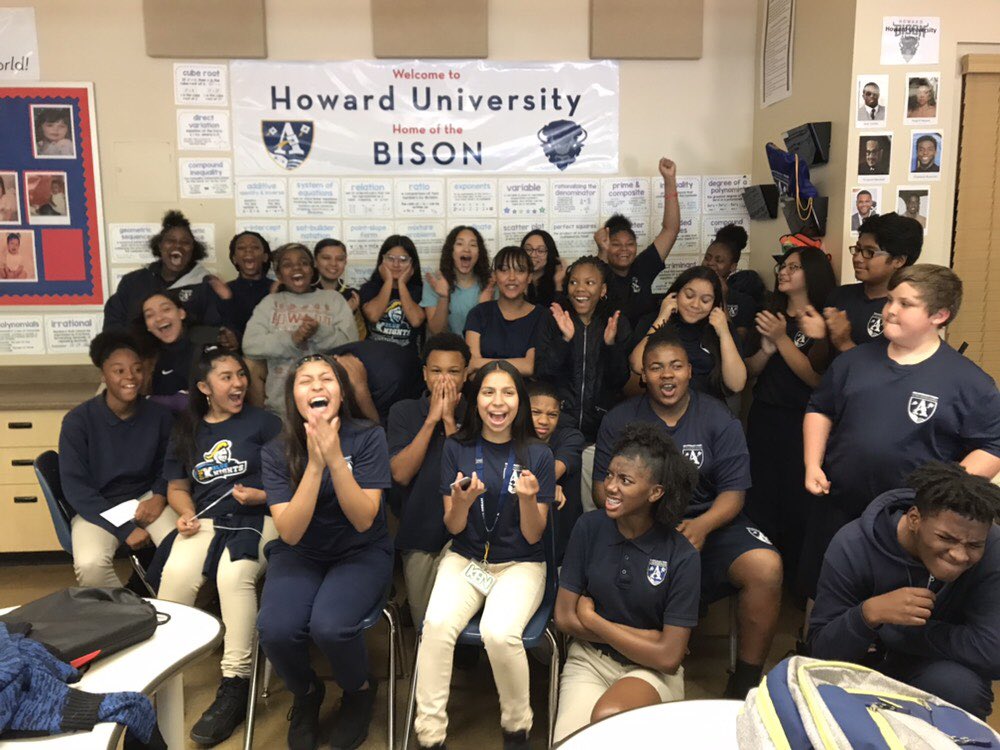 DPAgassiCampus's tweet photo. Pictured below: our @DpacMiddle algebra students b4 &amp; after receiving the news that 100% of them passed the Algebra I EOC exam!! #PureJoy #CollegeBound #WorkHard https://t.co/qvc20Ez3WL