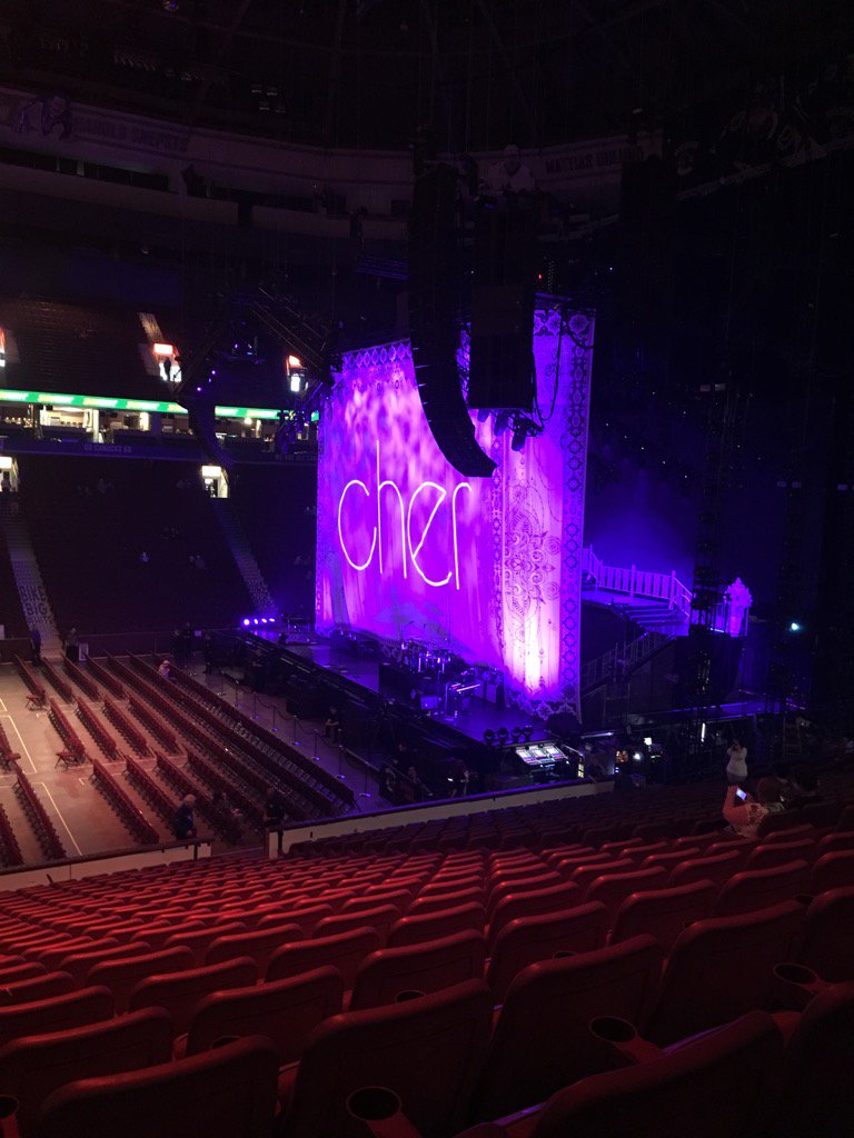 SuePBC65's tweet photo. Heh @Cher my buddy Helen +.her daughter drove to #Vancouver to see you tonight. They are so excited + sent some pics! Welcome to my beautiful city!! #CherVancouver #CherConcert have a great time and thanks for including Vancouver on your tour! They already bought merch! https://t.co/4o01RrLHIG