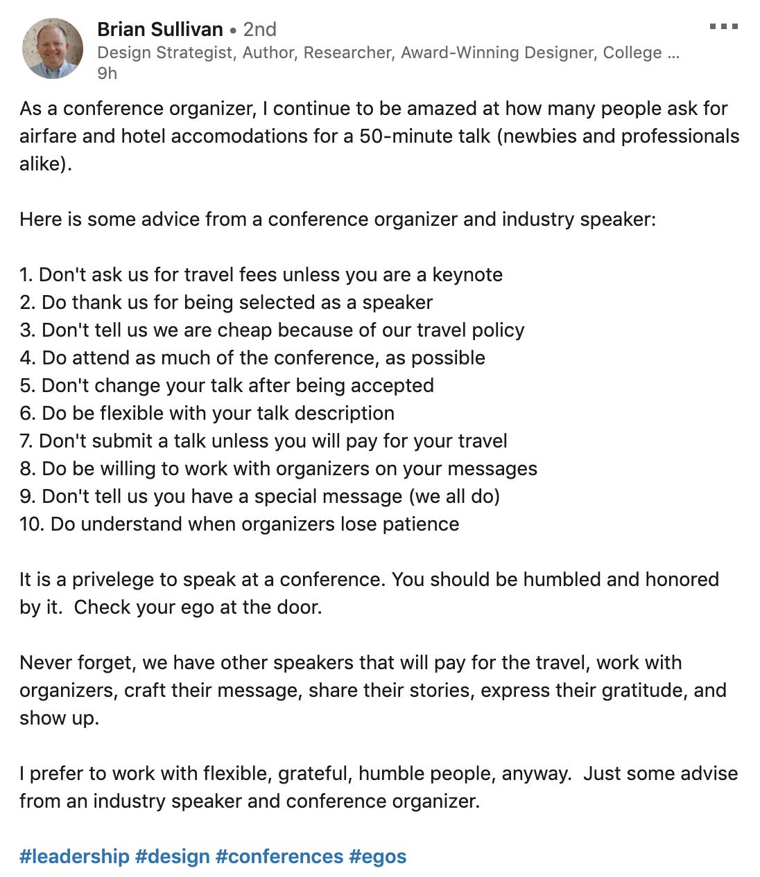 Eva PenzeyMoog on Twitter: "The organizer of @BigDesign wants speakers at  his conference to work for free and pay for their own travel and  accommodation. I was accepted to the conf today,
