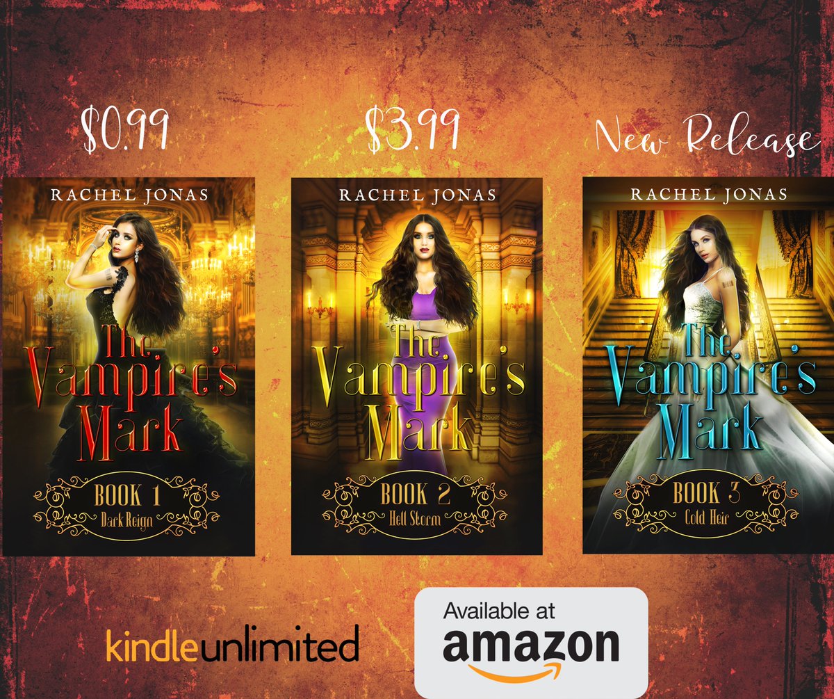 Book 3 of THE VAMPIRE'S MARK released today!!! To celebrate, book 1 is on sale for $0.99! Grab a copy to find out what happens when four bloodsucking princes come face to face with a beautiful anarchist who's been trained to take them down :) amzn.to/2VYdoWl