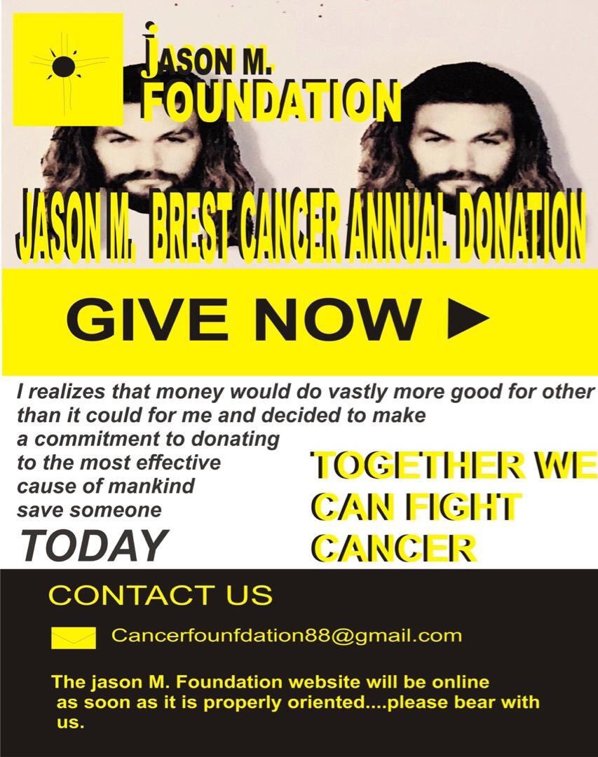 CrisaTucker's tweet photo. @aquamanmovie @JASONMOMOA_TH Jason you have a scammer on here putting up fake information about a cancer foundation https://t.co/ingt2GSE2p