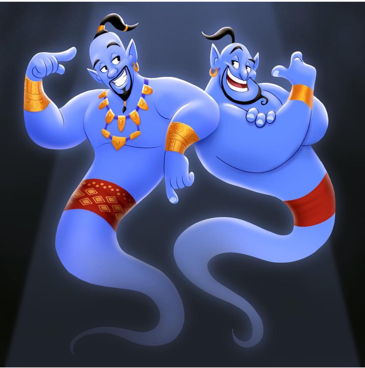 ChatFlixPodcast's tweet photo. Art by @Hello_Luigi is the best tribute to both Genies 🧞♂️🧞♂️ For anyone still sitting on the fence, there’s room for both
#Aladdin #AladdinLiveAction #AladdinRemake #Genie #RobinWilliams #WillSmith #GuyRitchie #Jasmine #Genie #WholeNewWorld #LIVEACTION #magiccarpet https://t.co/v0wrHJdXgD