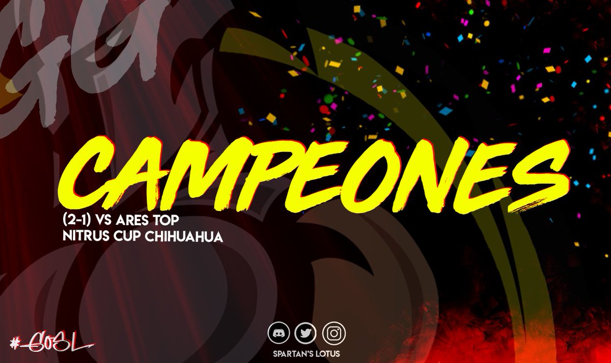 #CAMPEONES

En un partido muy apretado, nos logramos llevar la victoria y así alzar la copa. 🤩

🏆 <a href="/NitrusCup/">Publicidad eSports</a>
🆚 <a href="/AresTopCR/">Ares Top Oficial</a>
🏁 (2-1)

🗣️⚔️ @Davinson129
⚔️ <a href="/alejosaenzl_l/">alejandro saenz</a>
⚔️ @at_david17
⚔️ <a href="/CristianTwS/">Cristian Gómez</a>
⚔️ @salinasa_tm

Que esté sea el primero de muchos campeonatos. ✨

#GoSLA 🔥