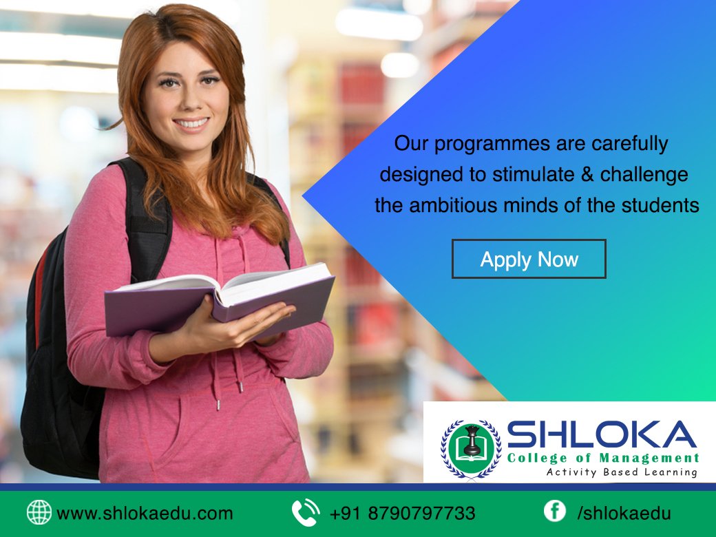 Shlokaedu's tweet photo. We have programmes which are carefully designed to stimulate and challenge the ambitious minds as well as prepare students for managerial and specialist roles. Join us today for a fantastic career ahead. Call us immediately: 8790797733 #TopManagementCollege https://t.co/lj6tFgWXc6