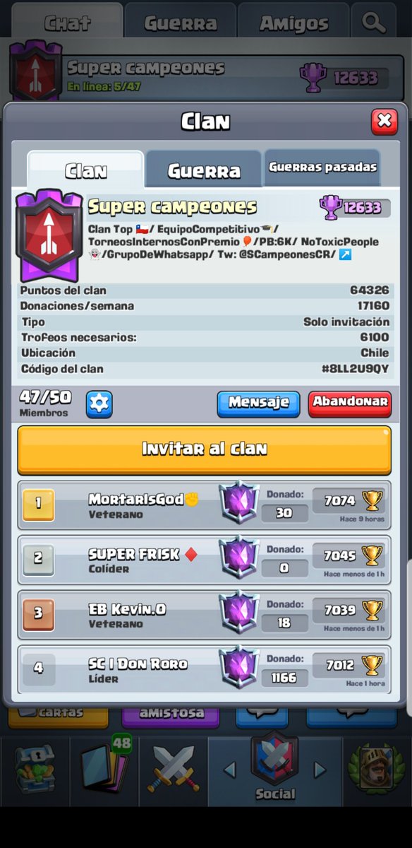 Queridos amigos los invitamos a ser parte de nuestro clan para seguir fortaleciendonos....cualquier consulta me la hacen llegar <a href="/DonRoroCR/">Don Roro</a>