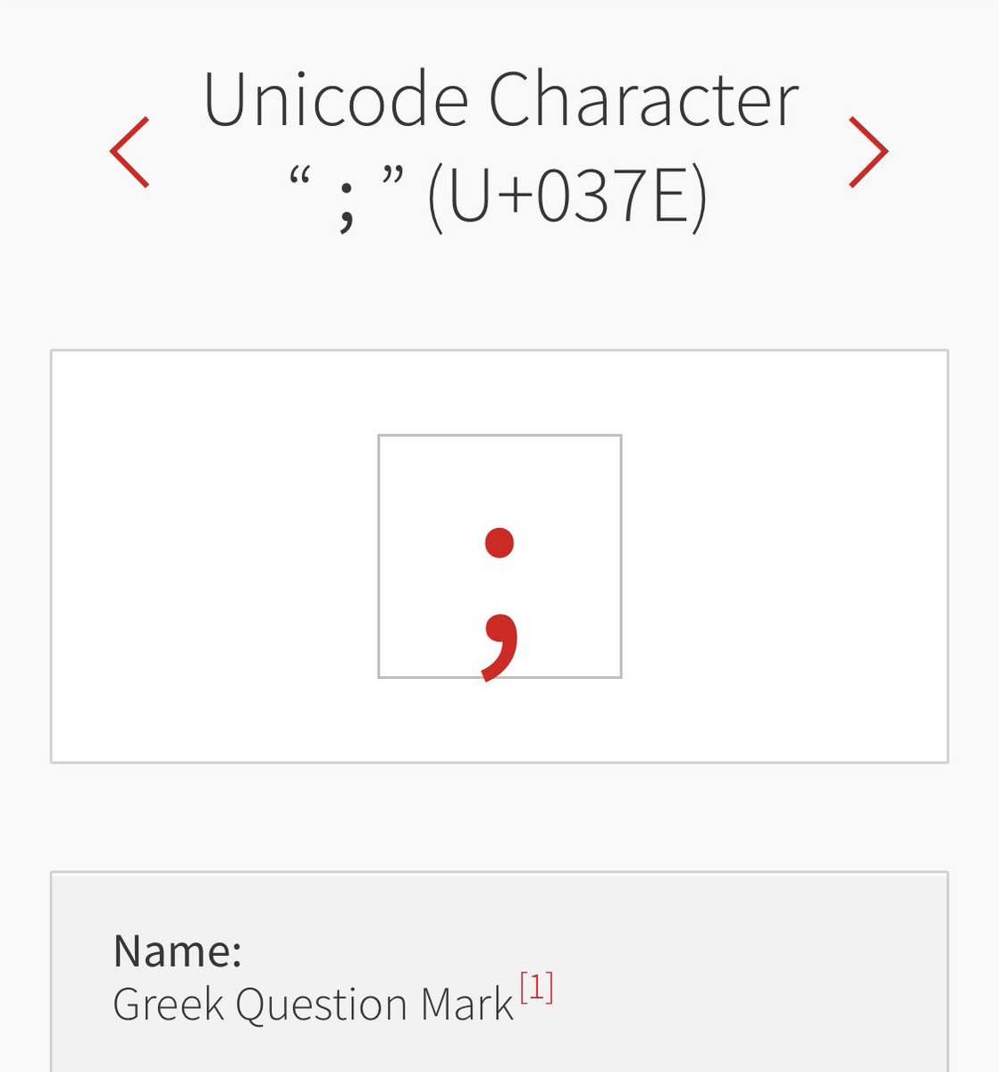 unicode for greek question mark unicode for greek question mark