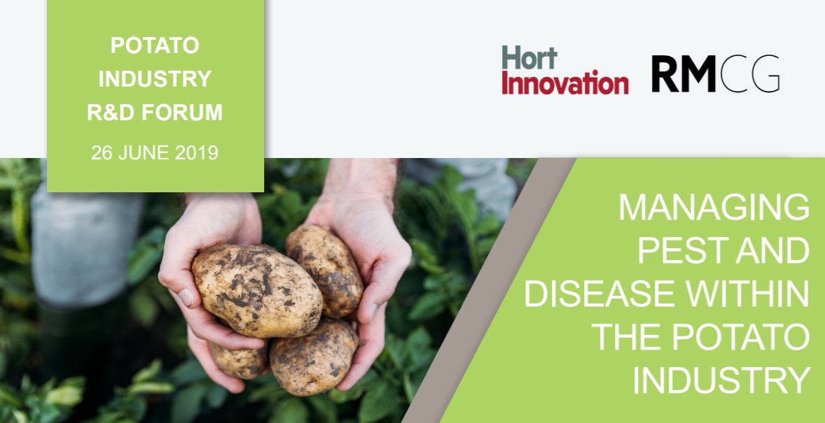 A full program for the #Potato Industry R&amp;D Forum in Melbourne on Wednesday 26 June is available. RSVP now to secure your seat and find out about managing pest and disease in the potato industry: bit.ly/2WfNRgh <a href="/Hort_Au/">Hort Innovation</a> @RMConsultingGr