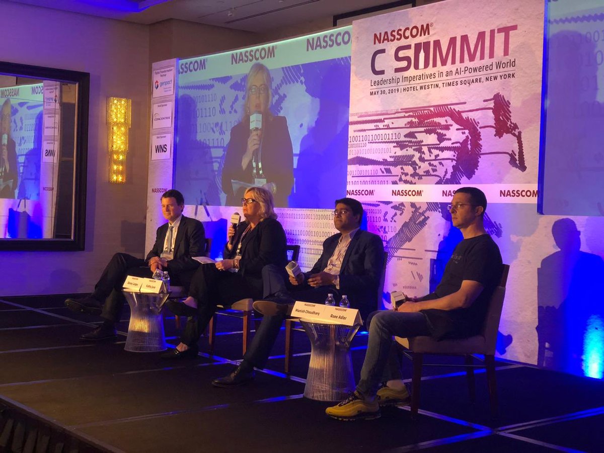ConcentrixIND's tweet photo. Innovative, Inclusive, Interconnected! Meaningful vision emerges in a gripping session, moderated by our SVP of High Value Services @kathy_juve, at the #NASSCOMCSummit. New York. @Concentrix at @nasscom https://t.co/G2ZO5pKTtp