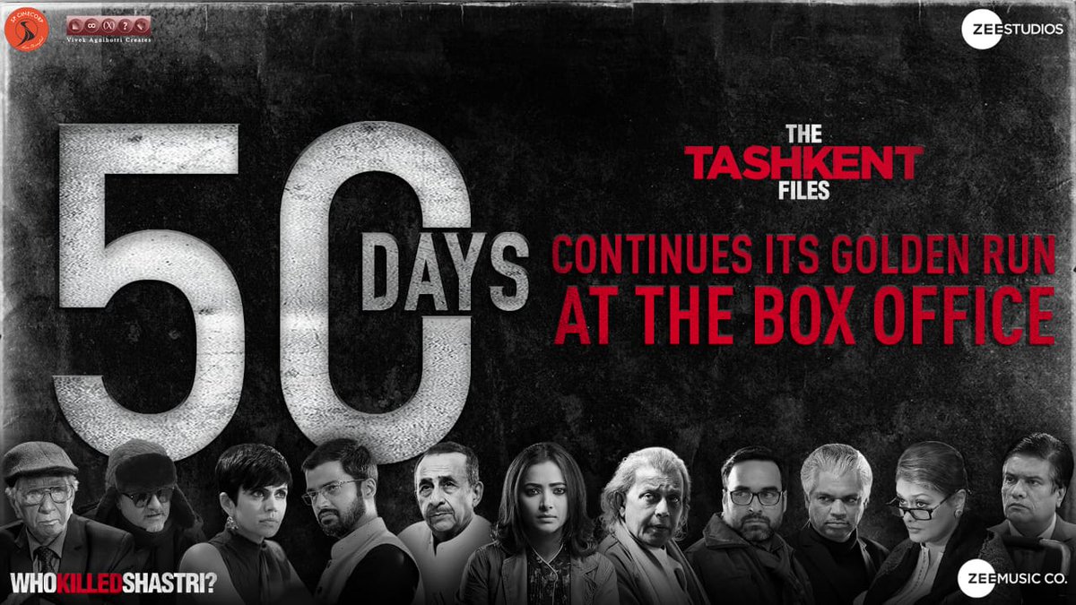 bbox1office's tweet photo. While *most* films run out of fuel within 2/3 weeks, #TheTashkentFiles completes 50 days at the BO... Braved stiff competition by #Hollywood biggies and local films week after week... Had limited showcasing at plexes... Yet, emerged a success story! https://t.co/408UZP22kk