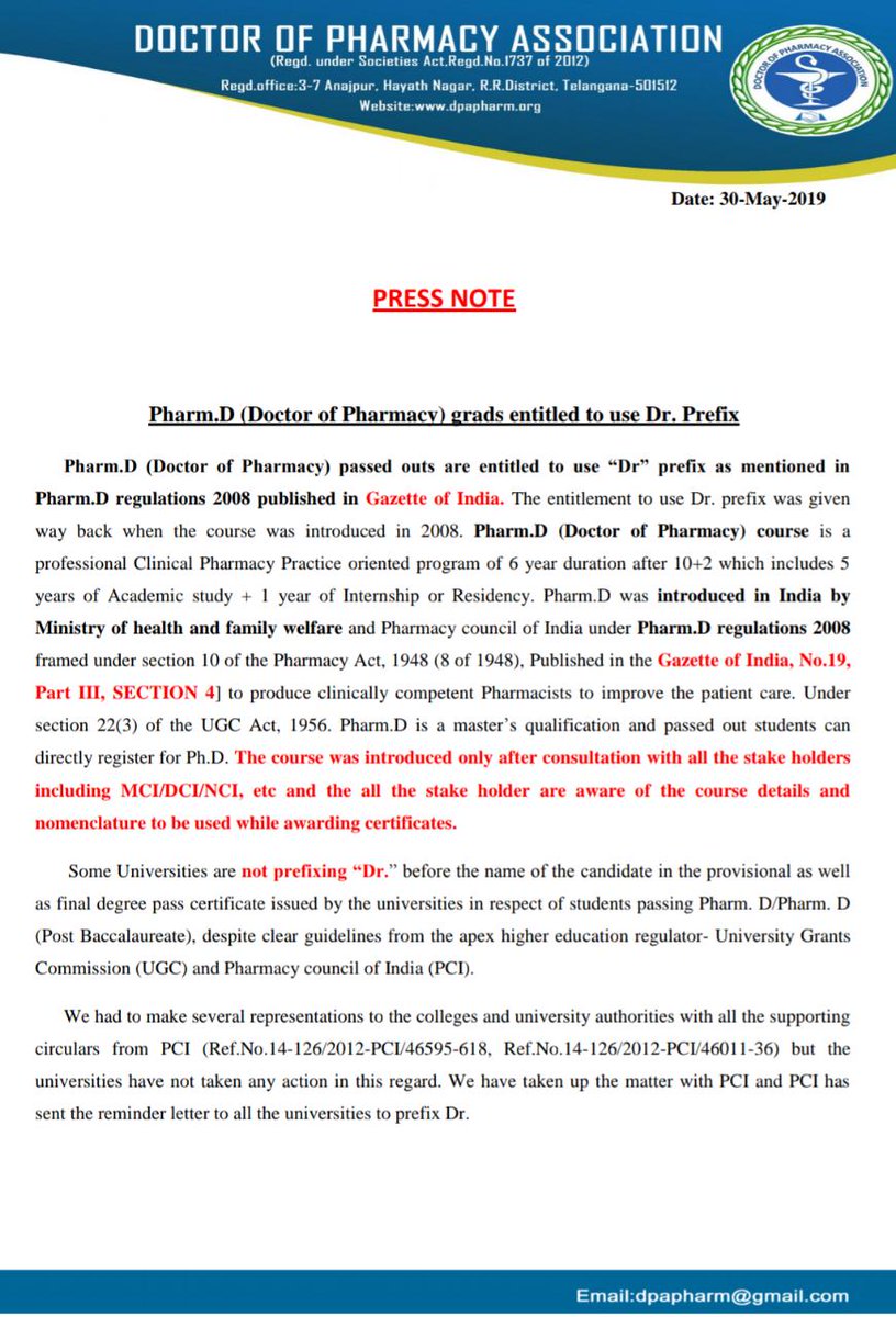 dopa_mh's tweet photo. Press Release!!
Doctor Of Pharmacy Association. https://t.co/58ug4VrhVr