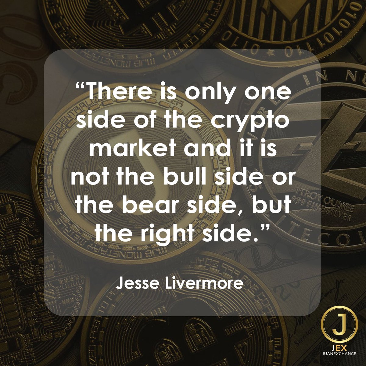 JuanExchange's tweet photo. Good day EveryJuan! Here's a good crypto quote from Jesse Lauriston Livermore, an American investor. Let's always be on the right side.
#CryptoCurrency #Exchange #JuanExchange #CryptoQuote https://t.co/MGSF1C9aL8