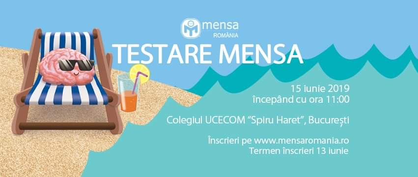 mensa_romania's tweet photo. #MensaRO is pleased to announce that on 15 June 2019 will organize a testing session at the Colegiul UCECOM "Spiru Haret" in Bucharest .
For registrations and details consult the following link https://t.co/ksgEKNVS4b #MensaTesting #mensasociety https://t.co/KtybZDL7cI