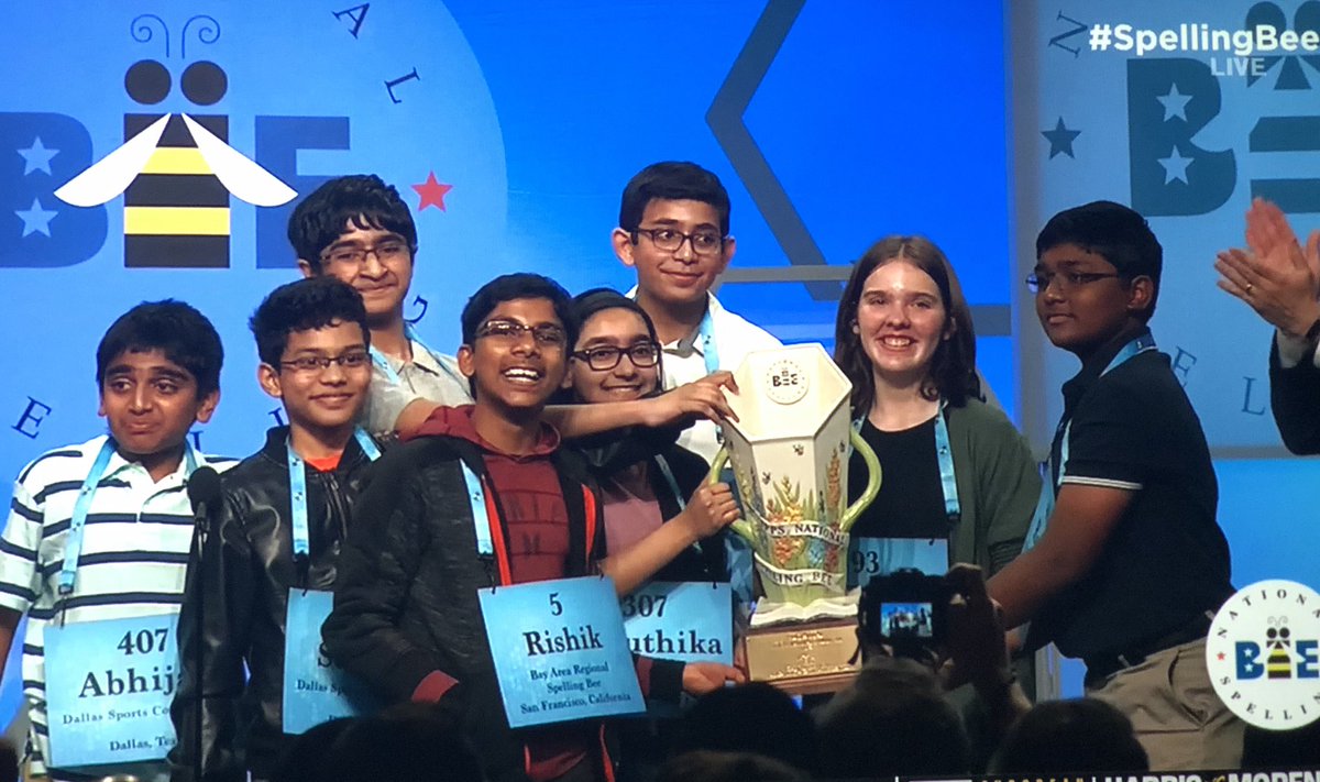 MBinnsEsq's tweet photo. Congrats to the #Amazing8 for winning the @ScrippsBee!! #History #spellingbee https://t.co/gyd98dkkk7