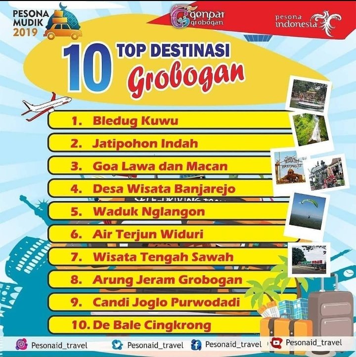Yang mudik ke Kabupaten Grobogan  jangan lupa mampir piknik dan kuliner ya gaess biar hati ini gembira ria bersama keluarga tercinta #jatengsiapmudik2019 #PesonaMudik2019