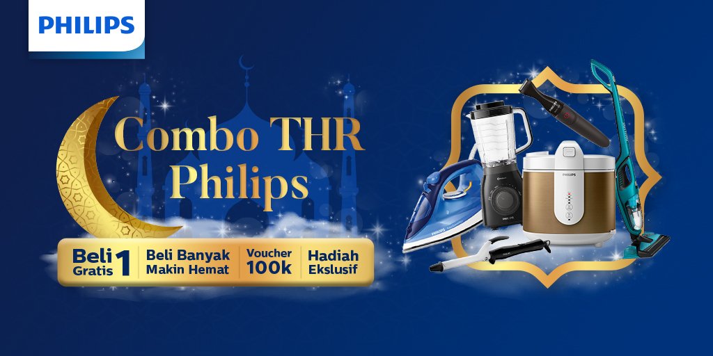 Saat yang ditunggu! COMBO THR PHILIPS akhirnya tiba, beli produk Philips jauh lebih hemat di promo THR, ditambah lagi extra diskon 100rb dan dapatkan hadiah ekslusif hanya di JDid. Cek langsung promonya sekarang disini bit.ly/thrphilips