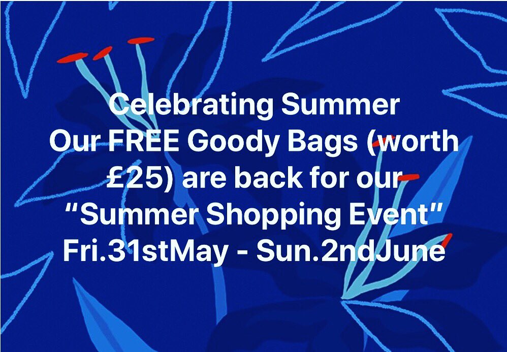 Today, free goody bags at our Summer Special Event! Please spread the word! Thanks