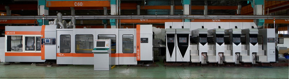 tien_ltd's tweet photo. Miniline QS-618 (full servo, fixed type)
Size: 660x1800mm
Max.speed: 400 sheets per min.
Order change: 2 minutes
Read more about the QS-series converters: https://t.co/GLNMcfwVUE
#TCY_Qseries #QS618 #flexo #folder #gluer #miniline #machine #packaging #corrugated #manufacturing https://t.co/eHHEabL7P4