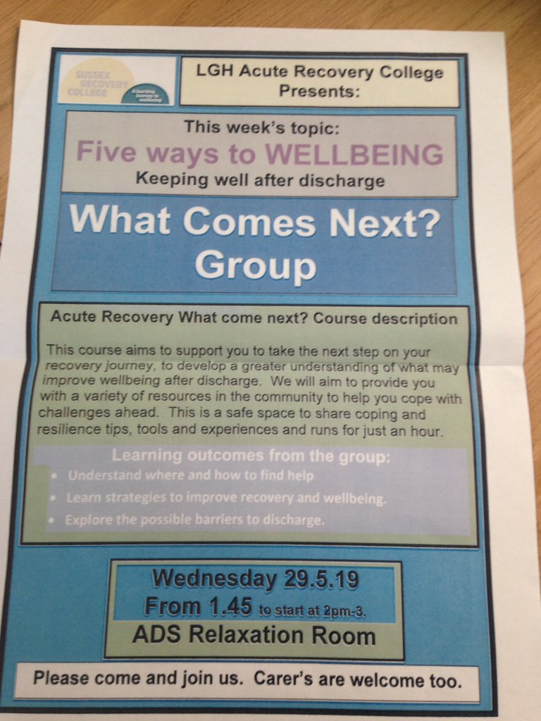 OTteamLGH's tweet photo. Opal Wd Service Leaders took charge in the ARC What Comes Next group. They shared journeys and concerns & used tools to help plan ahead for d/charge. They voiced what would help them was more activities on the wards and presented their views to ward manager #OT.enabling #OTgroup https://t.co/g3KypFRDyh