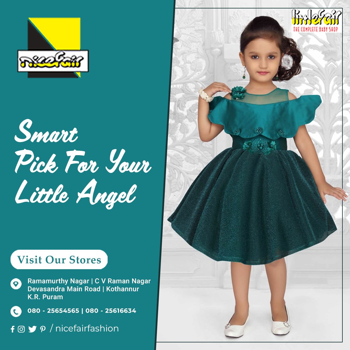 Nicefairfashion's tweet photo. A smart pick for your little angel, trendy girls wears is available at Nicefair and Littlefair fashion stores. To shop, visit our store!
#kidswear #girlsclothing #girlswear #casualwear #trendywear #partywear #kidsfashion #fashion #nicefair #littlefair #fashionstore #bengaluru https://t.co/VCdXkC29fQ