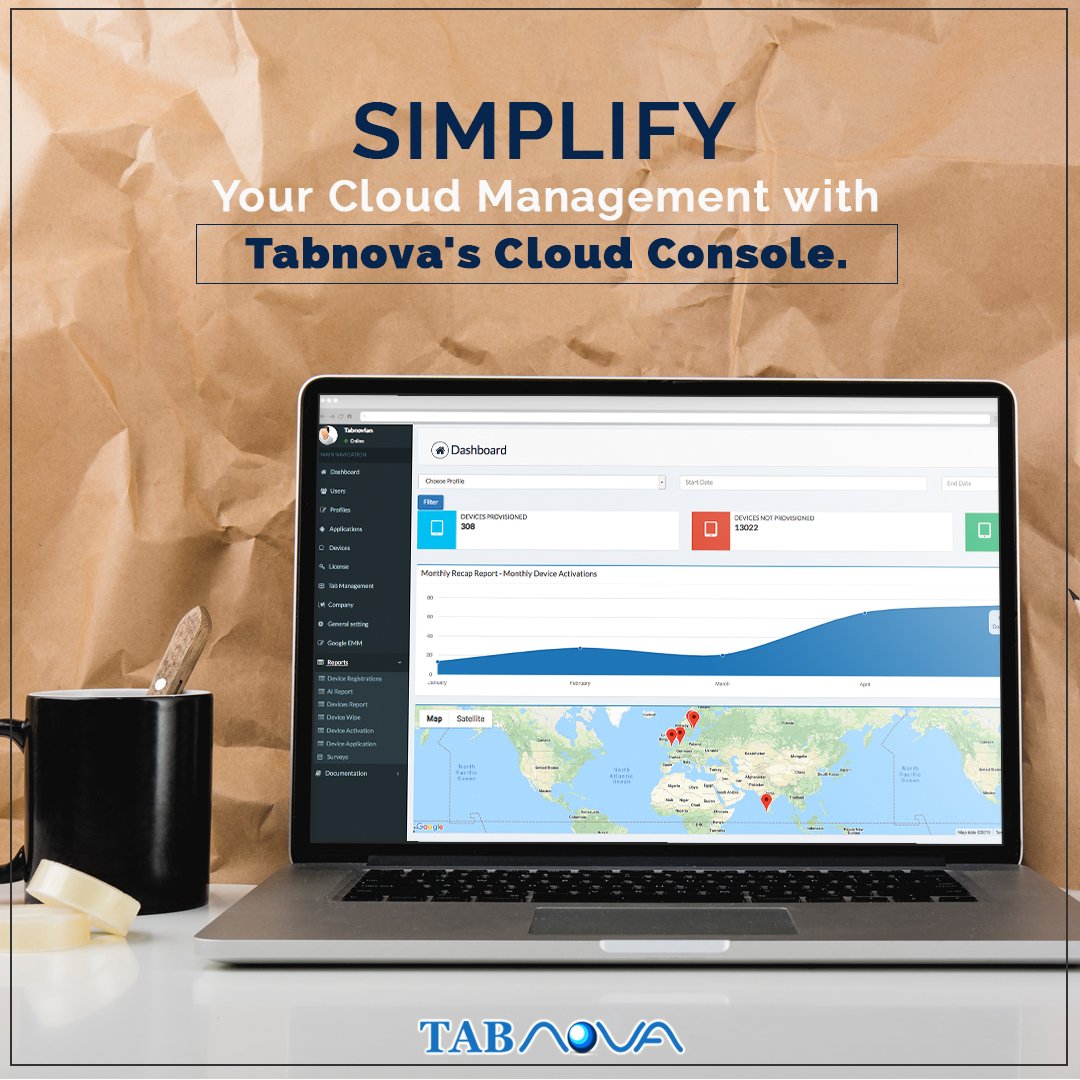 TabnovaLondon's tweet image. Tabnova&apos;s cloud console provides comprehensive data about all #devices deployed. Alerts the administrator whenever any device crosses system policies such as device battery level, geo-location or white-listed apps/websites.

#cloudconsole #androidforwork #emmsolutions #android