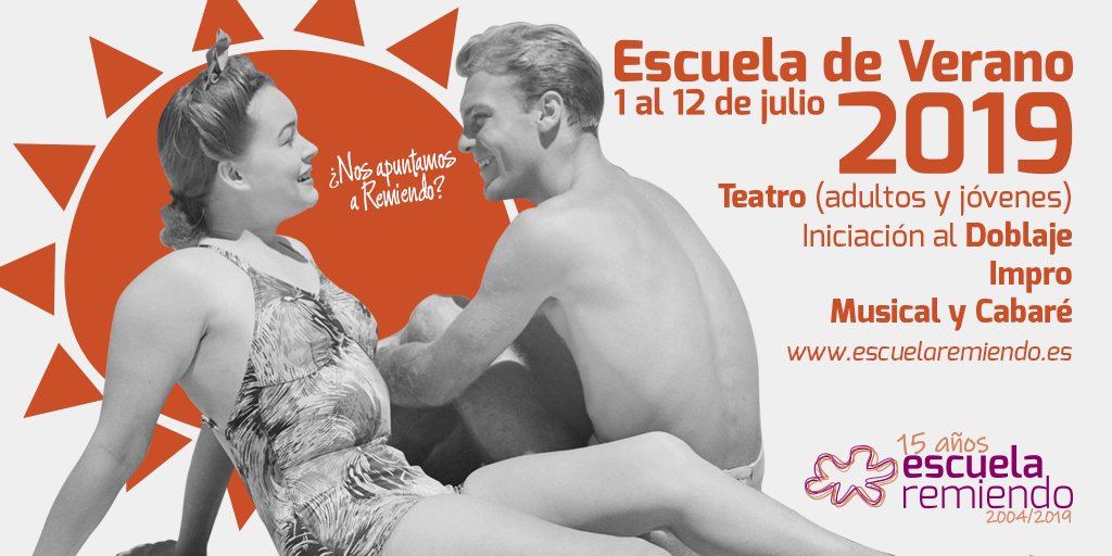 #Verano
Durante el mes de julio, la escuela te ofrece el plan que esperabas: #Teatro (adultos y jóvenes, iniciación y avanzado), #Doblaje, #Impro y #Cabaresical (Cabaré y Musical)
Toda la información en: escueladeteatroengranada.es/cursos-de-vera…
#15AñosEscuelaRemiendo
