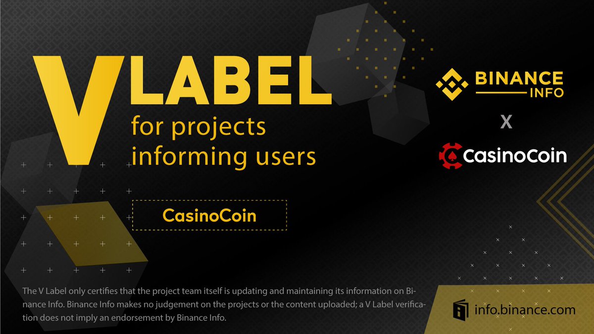 CasinoCoin's tweet image. #CasinoCoin has officially joined Binance Info’s transparency initiative. By  sharing project-related information such as news and progress reports on  Binance Info, #CSC is contributing to keeping the community informed.  Check out our page here: info.binance.com/en/currencies/…