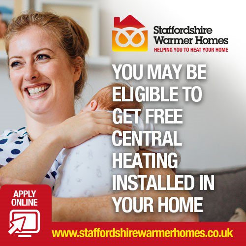 Time to get re-tweeting. There really is free central heating on offer across Staffordshire for eligible households. Go to the website for full details, or call us at Beat the Cold. @StaffordshireCC @TamworthCouncil @TAMinformed @ageukstaffs @StaffieTamworth @DisSolStaff