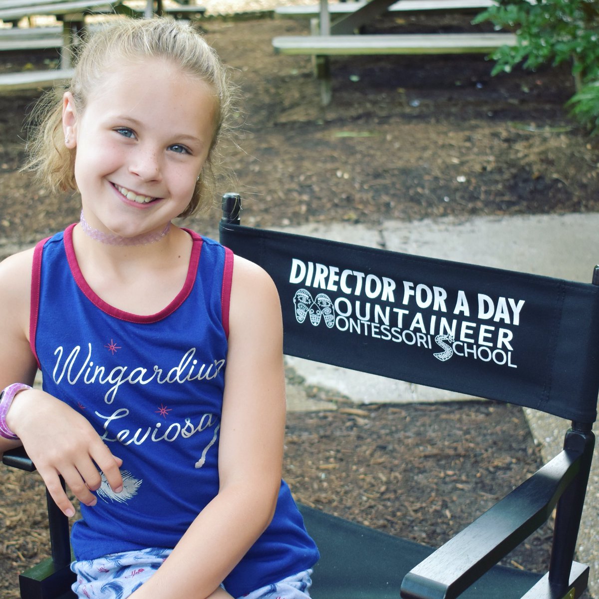 MontessoriWV's tweet photo. For one day a year, a student runs the show at @MontessoriWV. Eliza did a great job taking over for Director Jennifer Carriger, keeping car lines running &amp; declaring it #PajamaDay.  #directorforaday #Montessori #fundraiser https://t.co/DPk0LYoLxV