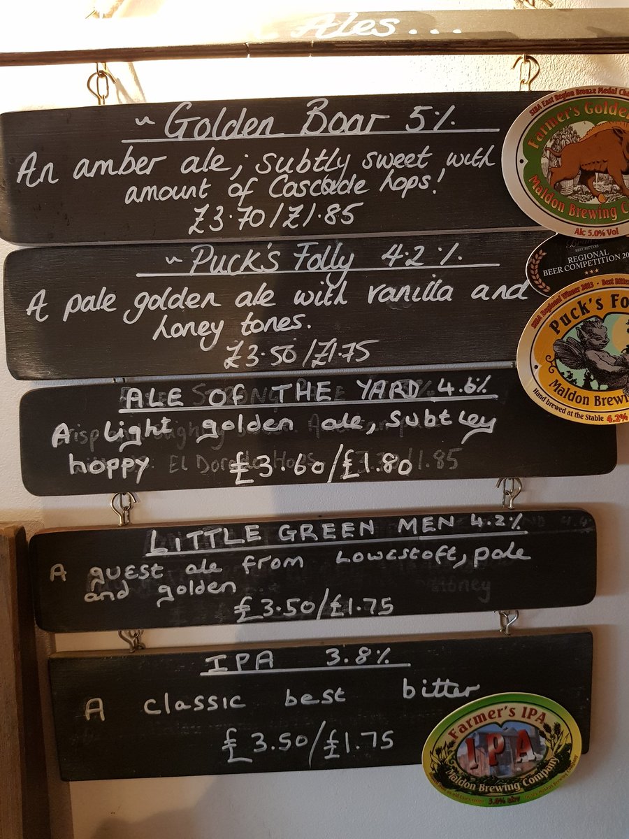 5 beers direct from cask today at Farmers Yard! #beerboard #maldon #essex #beer #essexcraftbeer #farmersyard