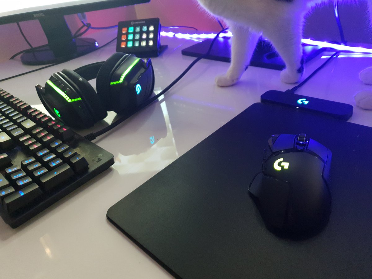 For the past few weeks I've been using the new G502 Lightspeed Wireless mouse from <a href="/LogitechG_ANZ/">Logitech G ANZ</a>! Super stoked that it works with my PowerPlay, although a single charge still lasts for weeks. 🥳
Not Lylah approved because she likes chasing cords...  #CutTheCord #PlayAdvanced