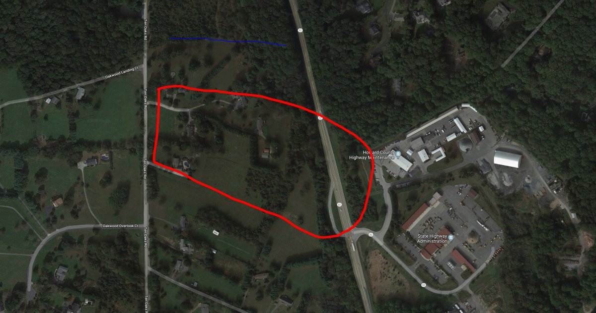 hoversolutions's tweet photo. @midway919 Here is the G-maps capture of the area, with the red more or less corresponding to the area captured in the video, and the blue being my flight path, looking south. https://t.co/HN3W1lCDvZ